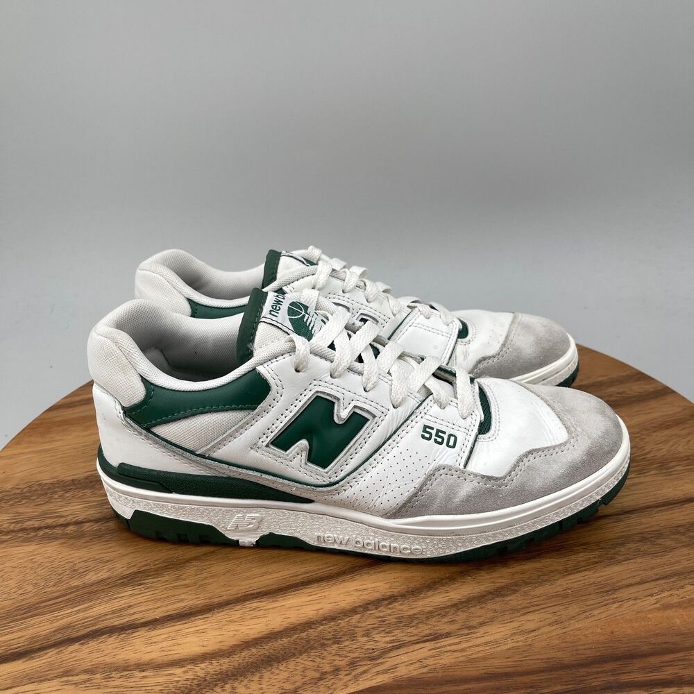 New Balance 550 Shoes Mens Size 8 D White Green Walking Casual Basketball Gym